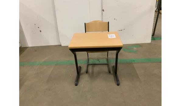 Schoolbank met stoel 70x50x70 zithoogte 42cm
